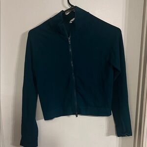 Fabletics Dark Teal Zip-Up Top